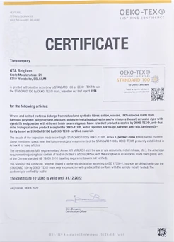 OEKO-TEX 인증서
